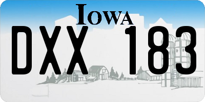 IA license plate DXX183