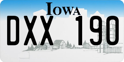 IA license plate DXX190