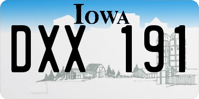 IA license plate DXX191