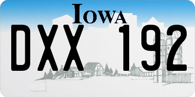 IA license plate DXX192
