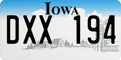 IA license plate DXX194