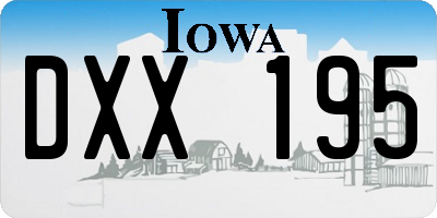 IA license plate DXX195