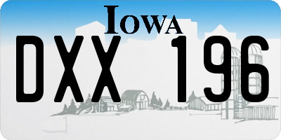 IA license plate DXX196