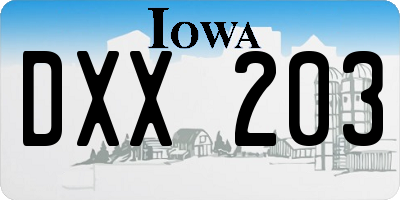 IA license plate DXX203