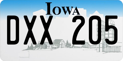 IA license plate DXX205