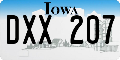 IA license plate DXX207