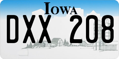 IA license plate DXX208