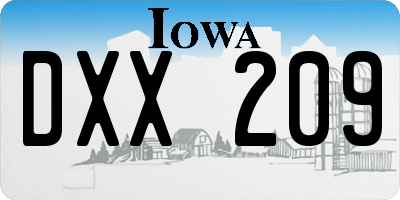 IA license plate DXX209