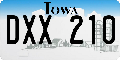 IA license plate DXX210