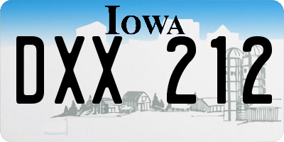 IA license plate DXX212