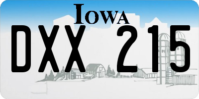 IA license plate DXX215