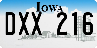 IA license plate DXX216