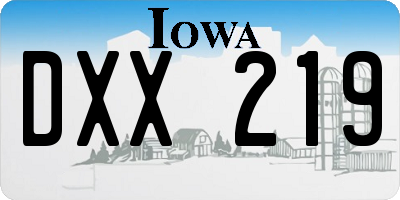 IA license plate DXX219