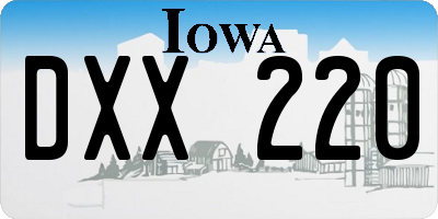 IA license plate DXX220