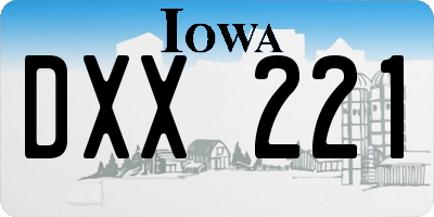 IA license plate DXX221