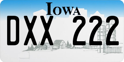 IA license plate DXX222