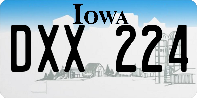 IA license plate DXX224