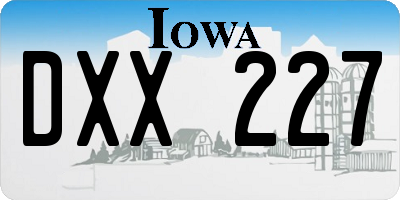 IA license plate DXX227