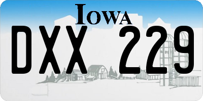 IA license plate DXX229