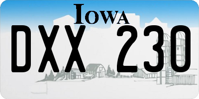 IA license plate DXX230