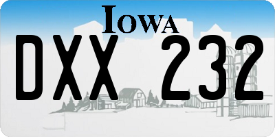 IA license plate DXX232