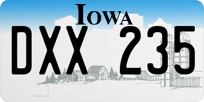 IA license plate DXX235