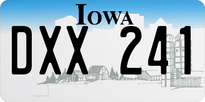 IA license plate DXX241