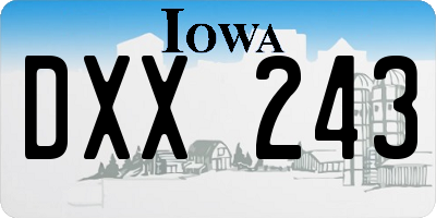 IA license plate DXX243