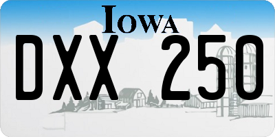 IA license plate DXX250