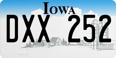 IA license plate DXX252