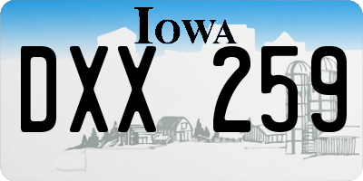 IA license plate DXX259