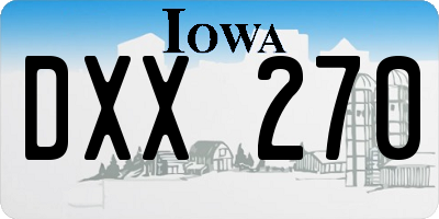 IA license plate DXX270