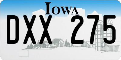 IA license plate DXX275