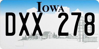 IA license plate DXX278