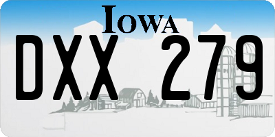 IA license plate DXX279