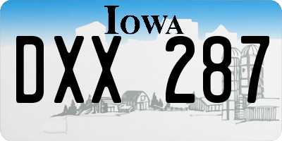 IA license plate DXX287