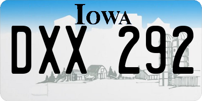 IA license plate DXX292