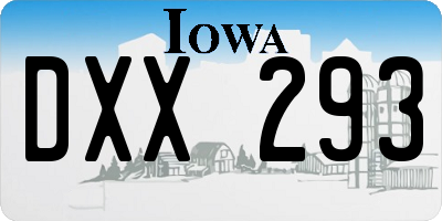 IA license plate DXX293