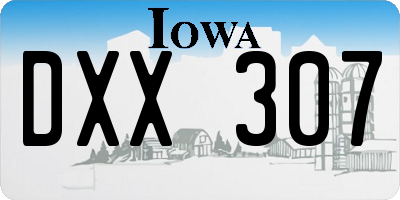 IA license plate DXX307