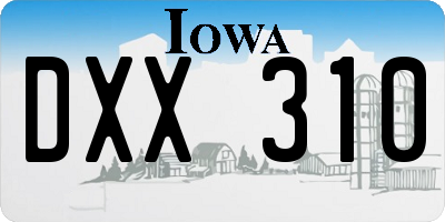 IA license plate DXX310