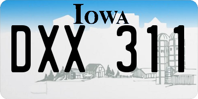 IA license plate DXX311