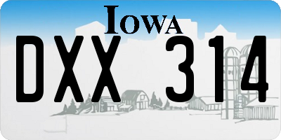 IA license plate DXX314