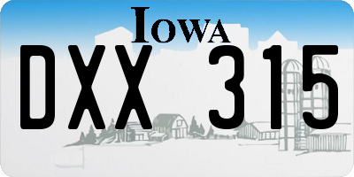 IA license plate DXX315