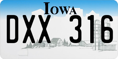 IA license plate DXX316