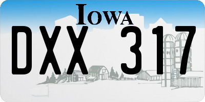 IA license plate DXX317