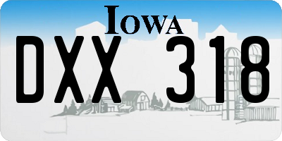 IA license plate DXX318