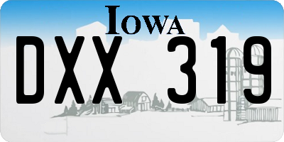 IA license plate DXX319