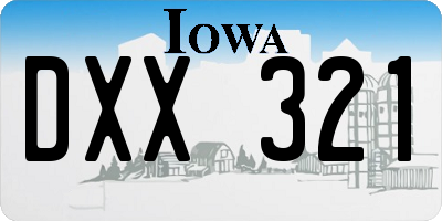 IA license plate DXX321