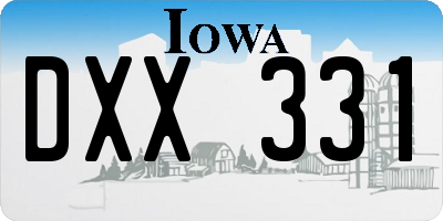 IA license plate DXX331