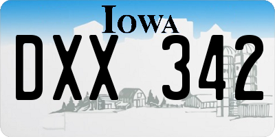 IA license plate DXX342